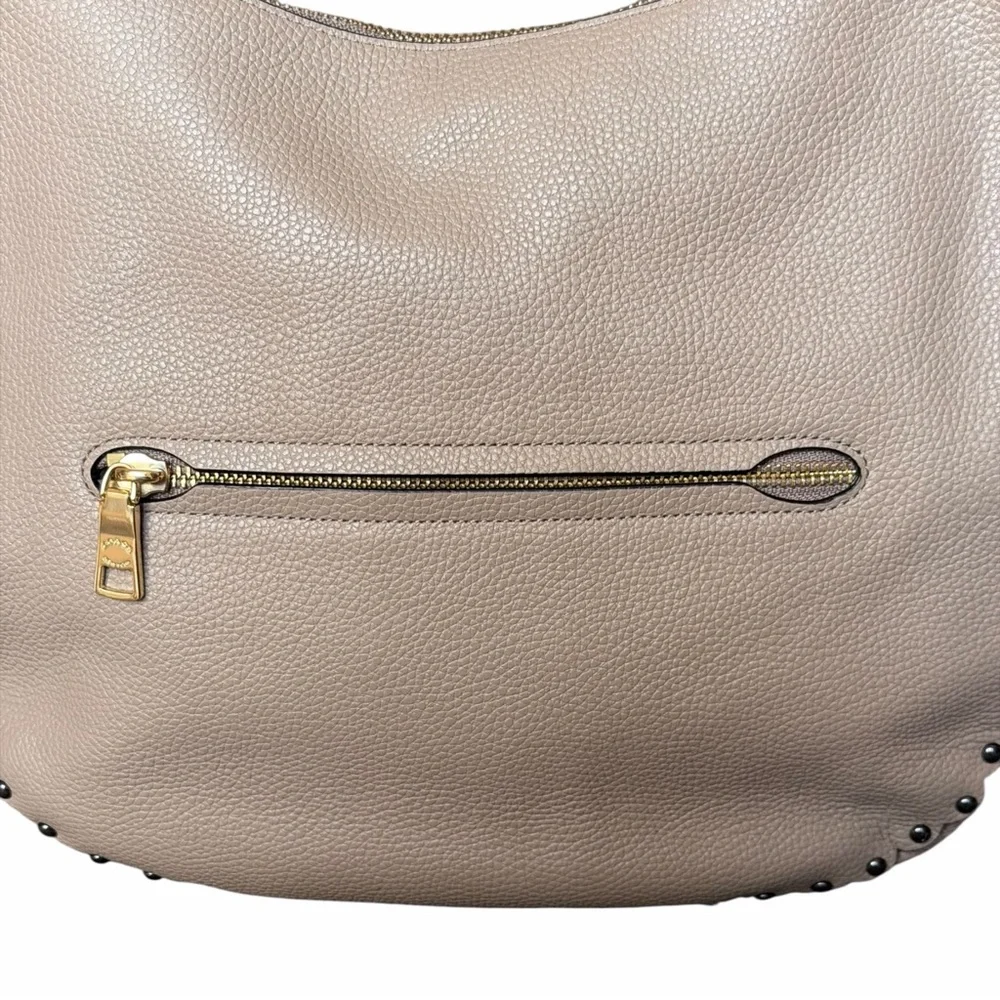 Coach Sutton Hobo Bag Polished Pebble Leather Scallop Rivets Crossbody Style7643 - Picture 4 of 15